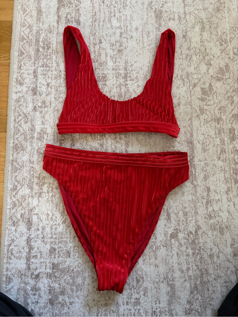 Dippin' Daisy's Red Ribbed Bikini Set